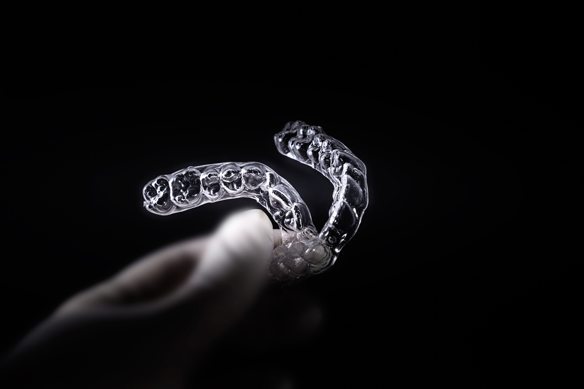 Isolated invis aligner view from studio